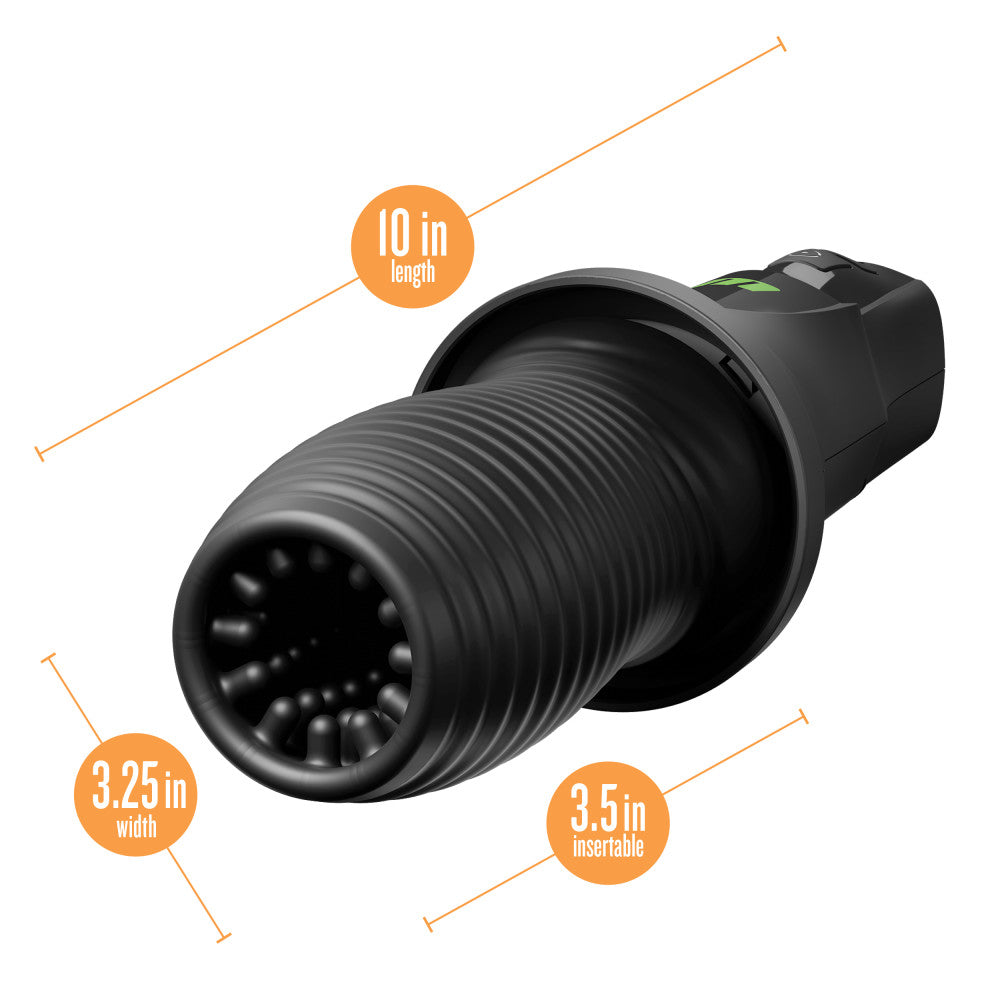M For Men - 3rd Base - Black USB Rechargeable Vibrating & Rotating Auto Stroker — view 9