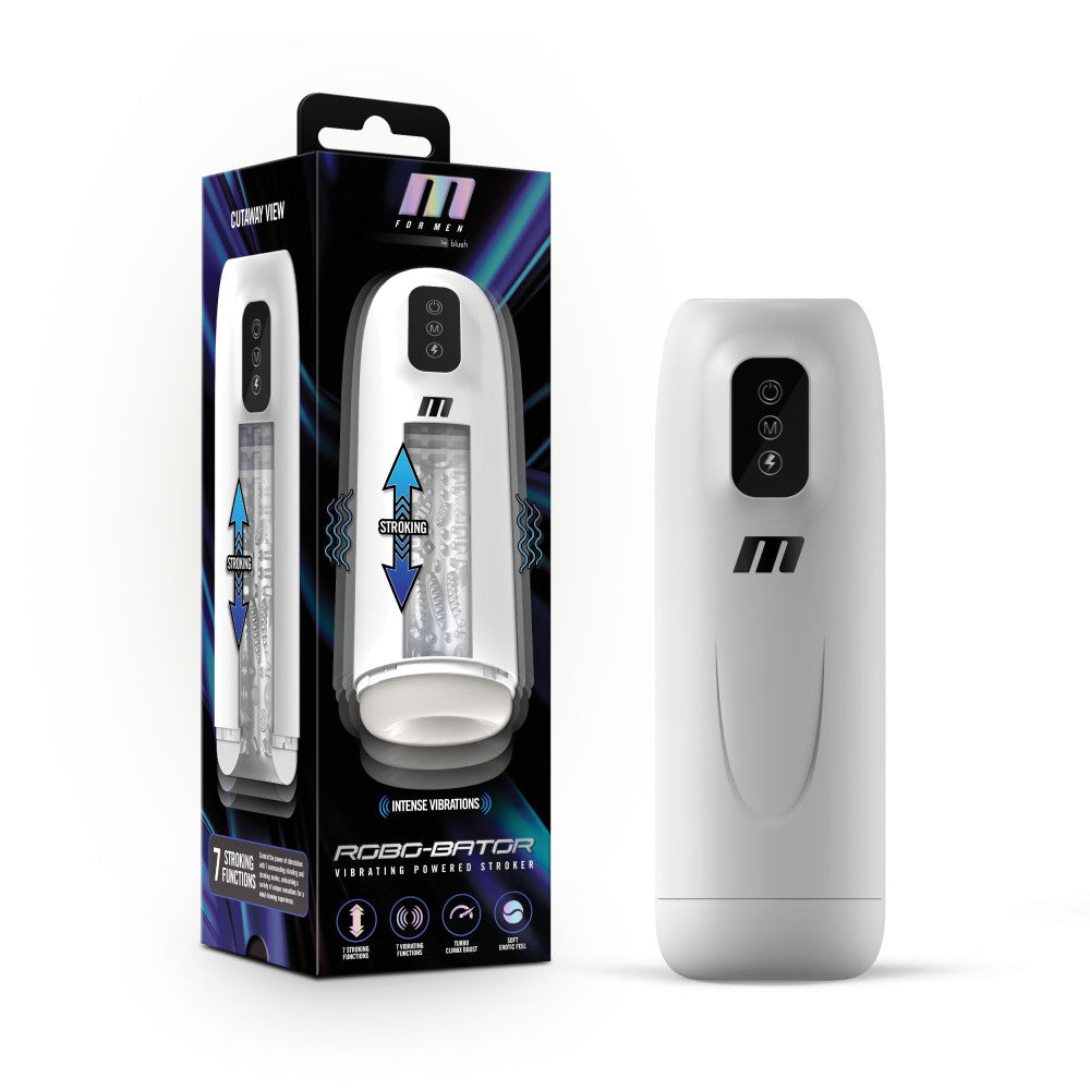 M For Men Robo-Bator - White Vibrating Auto Stroker buy online Australia