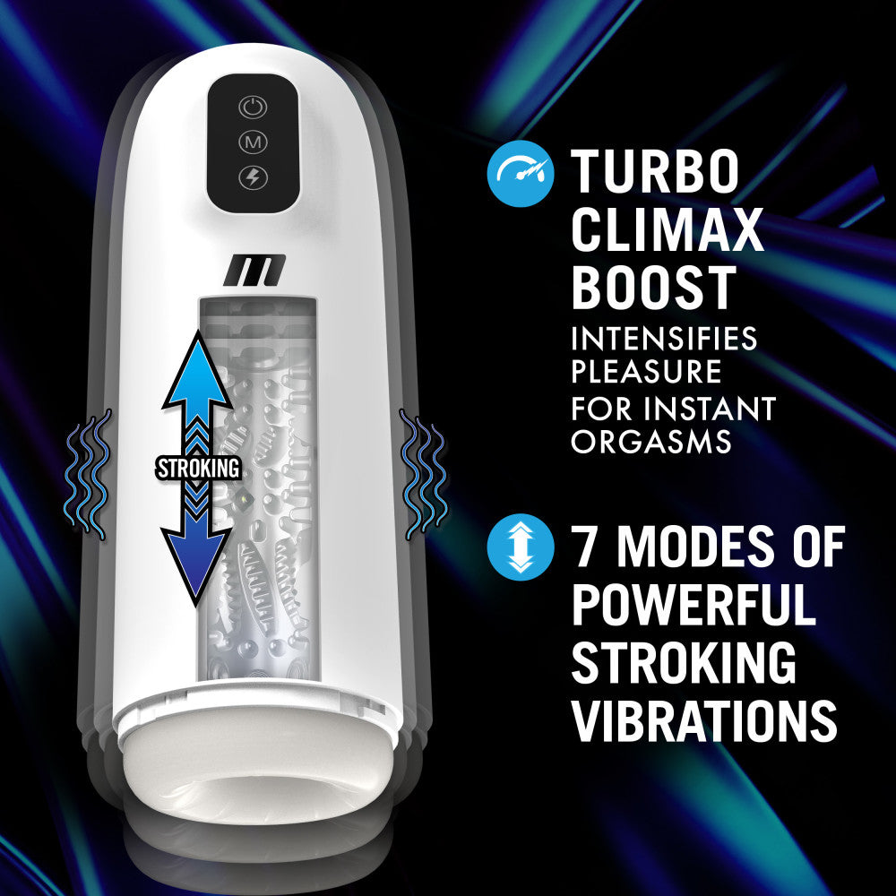 M For Men Robo-Bator - White Vibrating Auto Stroker