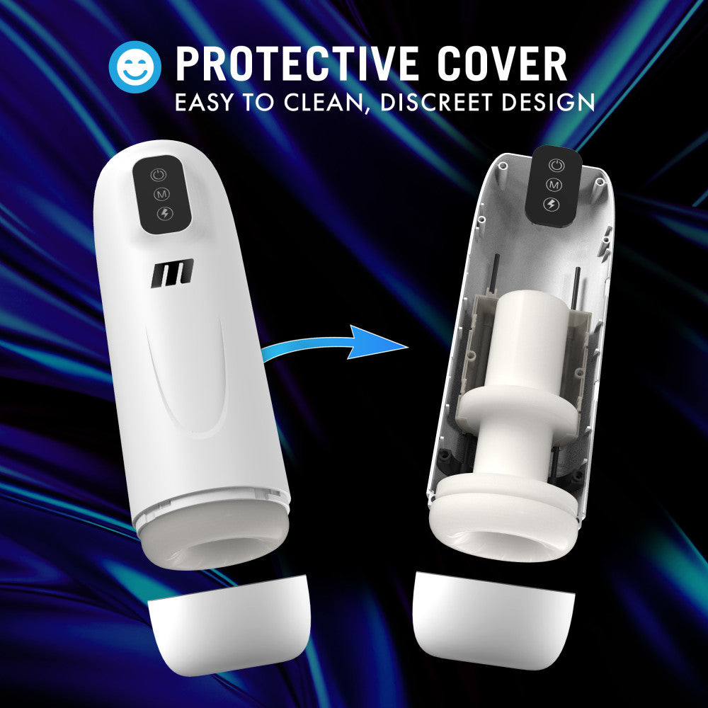 M For Men Robo-Bator - White Vibrating Auto Stroker
