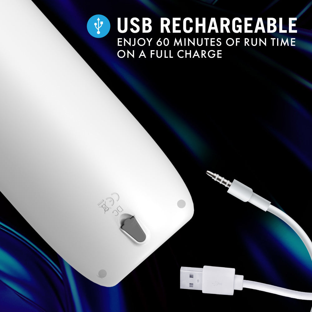 M For Men Robo-Bator - White USB Rechargeable Vibrating Auto Stroker — view 6
