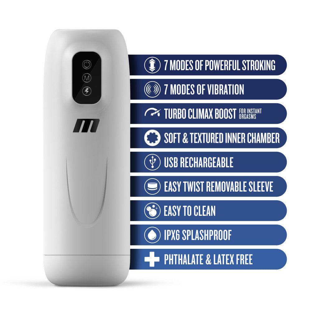 M For Men Robo-Bator - White USB Rechargeable Vibrating Auto Stroker — view 7