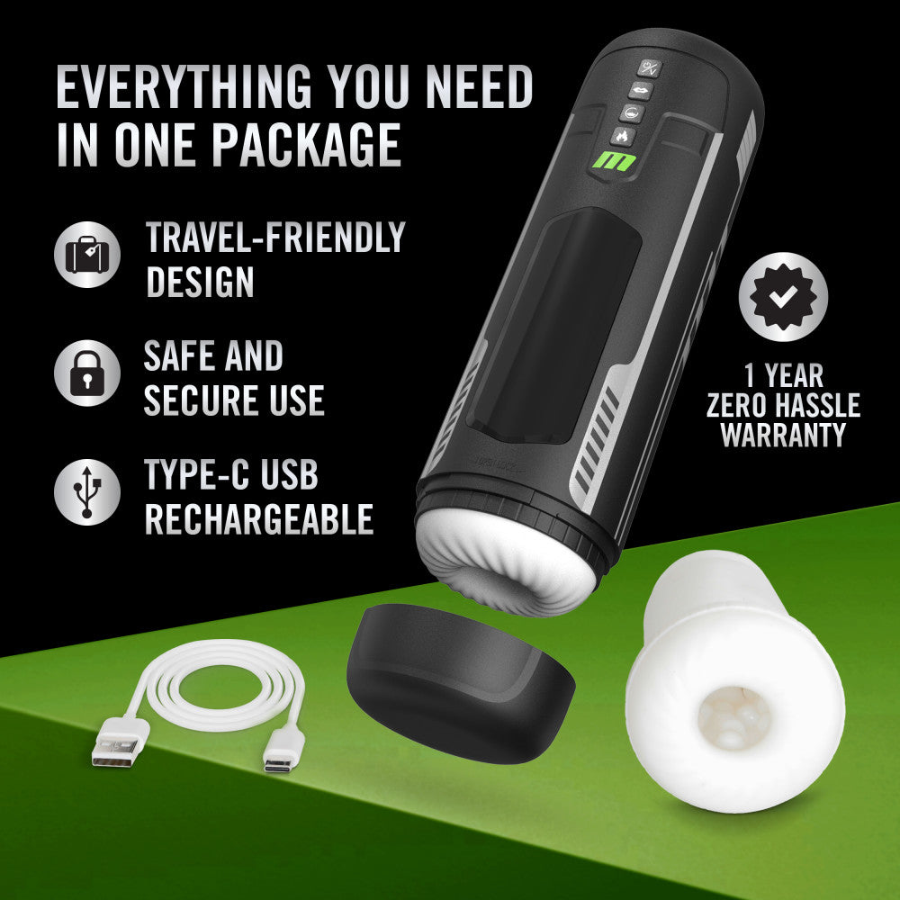 M For Men - Master Blaster - USB Rechargeable Vibrating & Sucking Auto Stroker — view 7