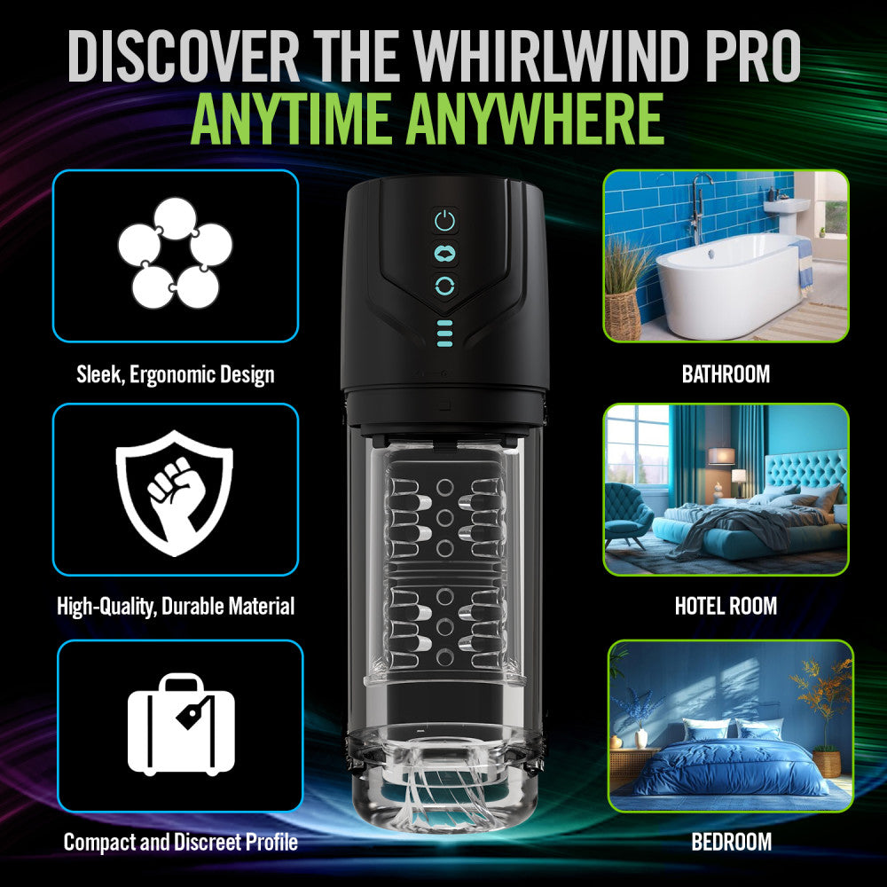 M For Men - Whirlwind Pro - Clear Rotating & Sucking Auto Stroker