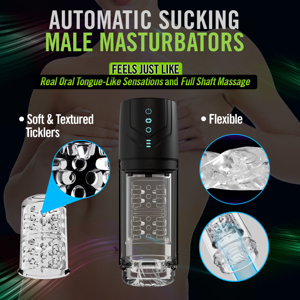 M For Men - Whirlwind Pro - Clear Rotating & Sucking Auto Stroker
