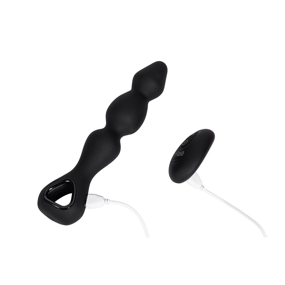 Maia HUDSON - Black 19 cm Anal Vibrator with Wireless Remote