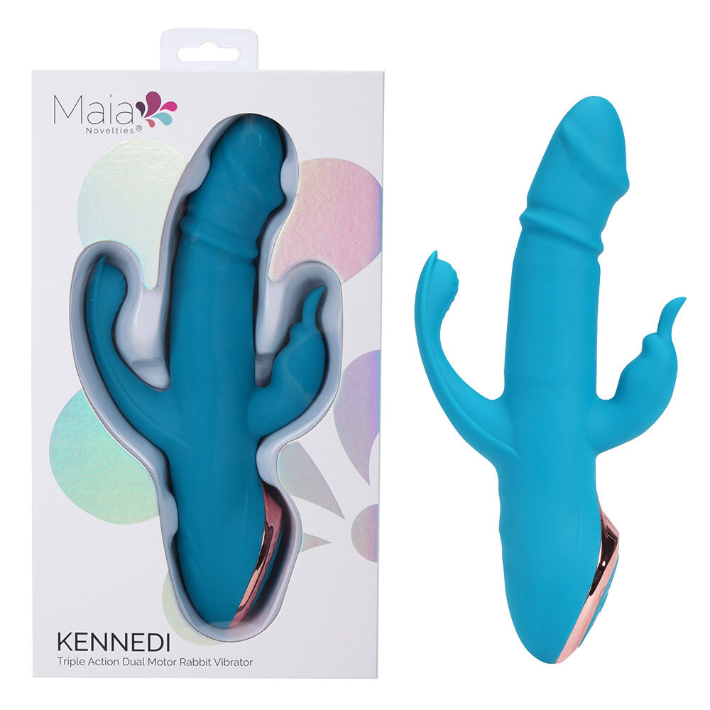 Maia KENNEDI - Blue 23.5 cm Triple Stimulating Vibrator buy online Australia