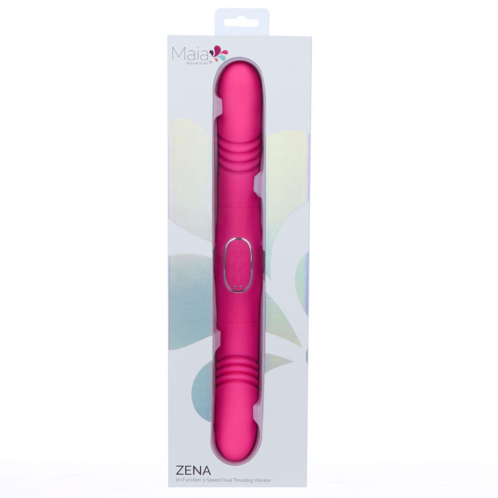 Maia ZENA - Pink - Pink 35.5 cm Dual Thrusting Double Ended Vibrator