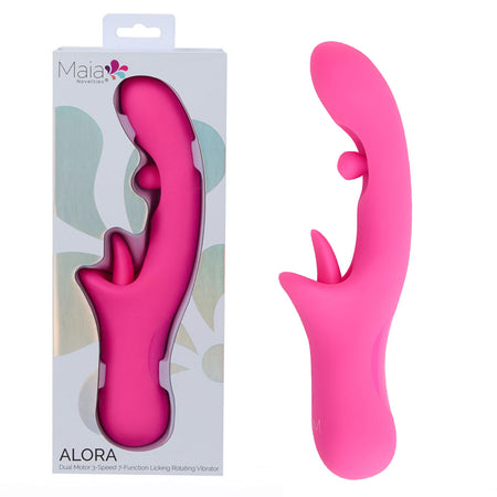 Maia ALORA - Pink 24.1 cm Rotating & Licking Vibrator buy online Australia