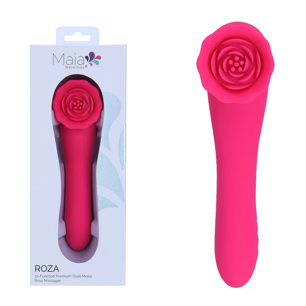 Maia ROZA - Pink 18.4 cm USB Rechargeable Dual Ended Vibrator