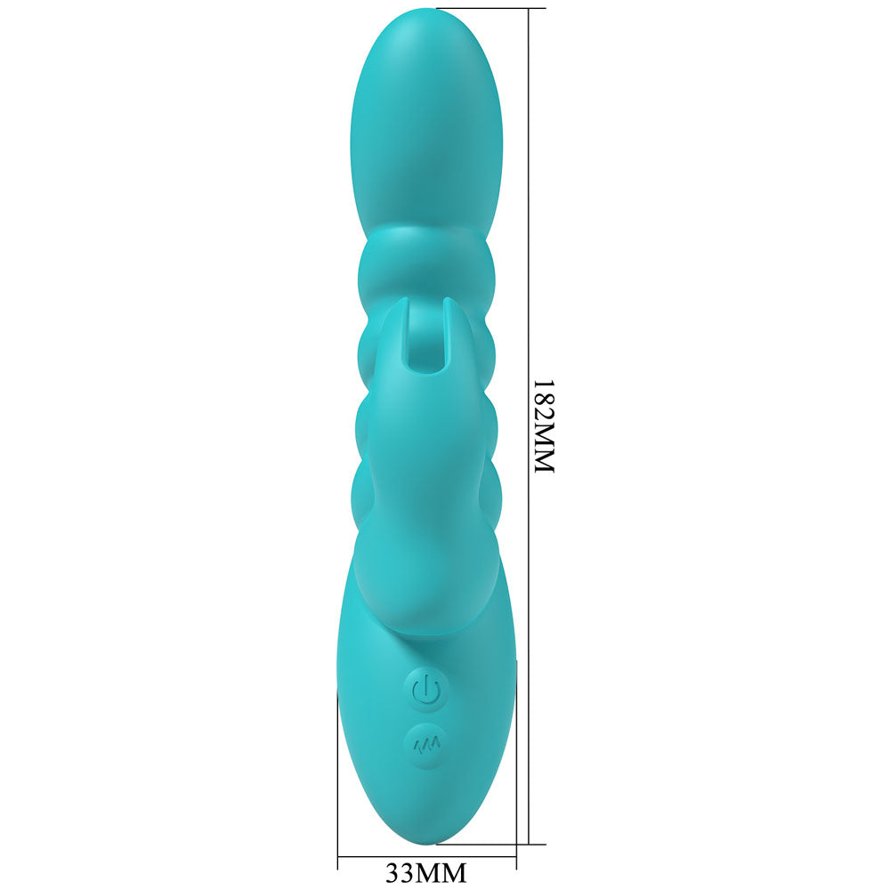 Party Up BRYNLYN - Teal - Teal 18.2 cm USB Rechargeable Rabbit Vibrator — view 6