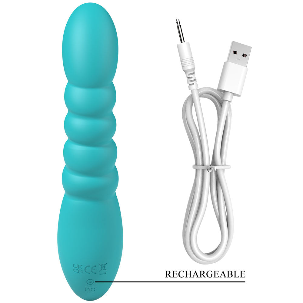 Party Up BRYNLYN - Teal - Teal 18.2 cm USB Rechargeable Rabbit Vibrator — view 7