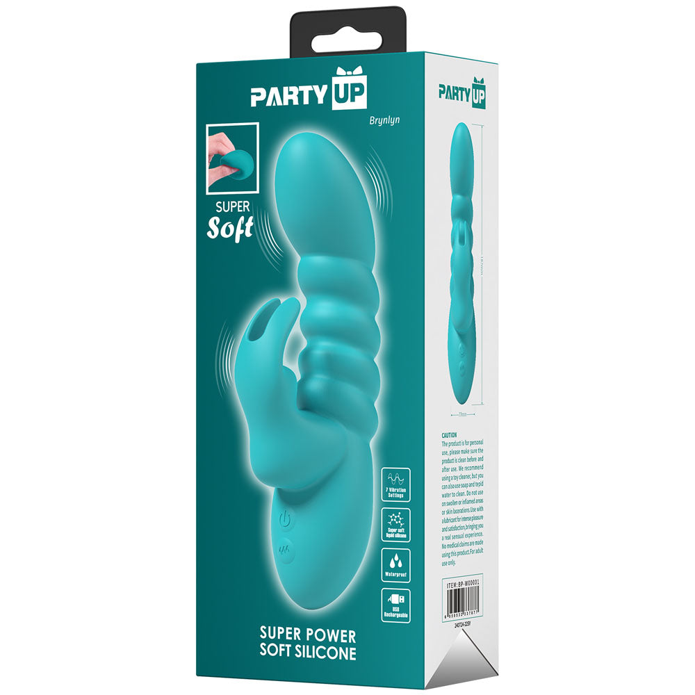 Party Up BRYNLYN - Teal - Teal 18.2 cm USB Rechargeable Rabbit Vibrator — view 8