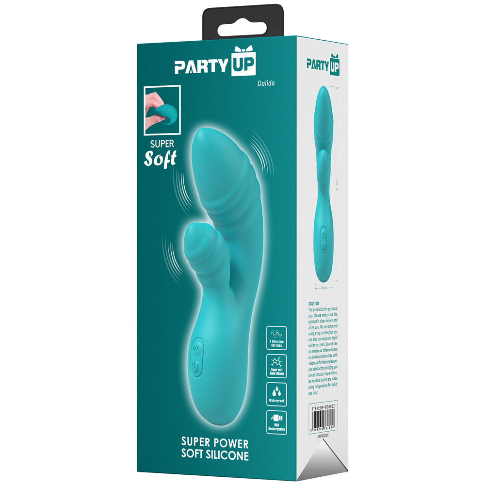 Party Up DALIDA - Teal - Teal 16.2 cm USB Rechargeable Rabbit Vibrator — view 8