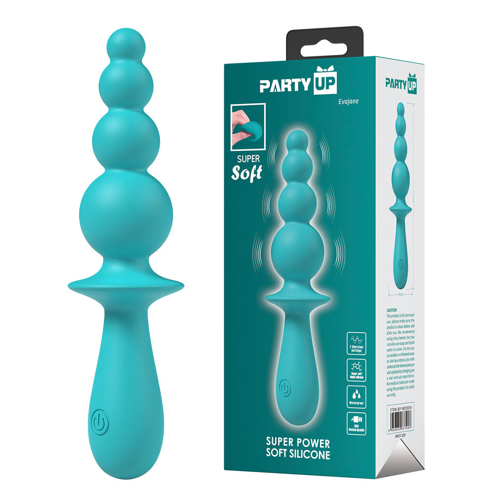 Party Up EVAJANE - Teal - Teal 17.1 cm Beaded Vibrator buy online Australia