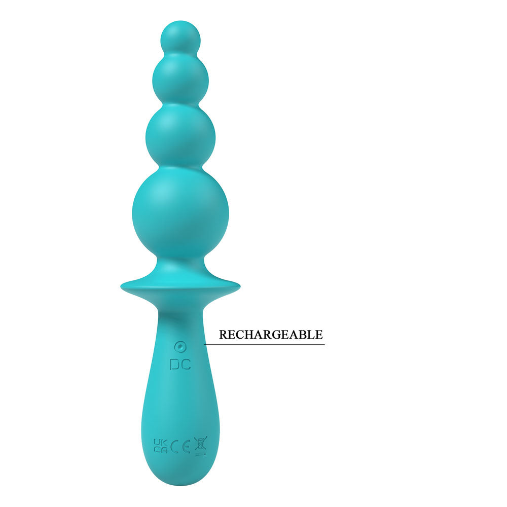 Party Up EVAJANE - Teal - Teal 17.1 cm USB Rechargeable Beaded Vibrator — view 7