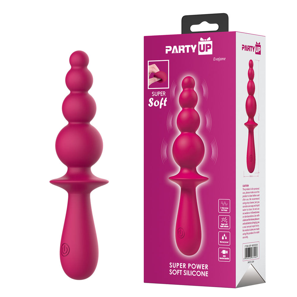 Party Up EVAJANE - Pink - Pink 17.1 cm Beaded Vibrator buy online Australia