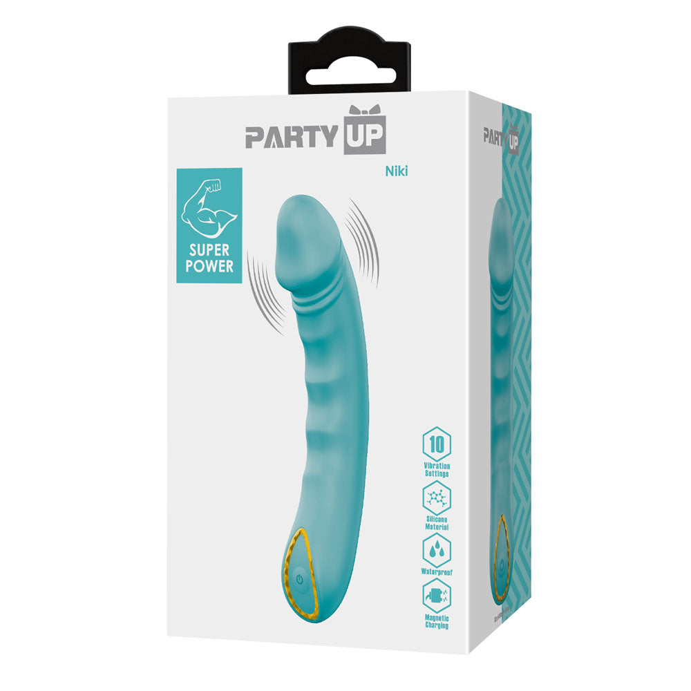 Party Up NIKI - Teal - Teal 15.4 cm USB Rechargeable Vibrator — view 8