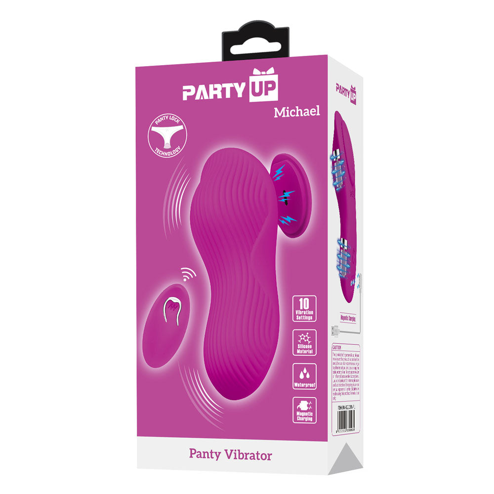 Party Up MICHAEL Panty Vibe - Pink - Pink USB Rechargeable Panty Vibrator with Wireless Remote Control — view 8