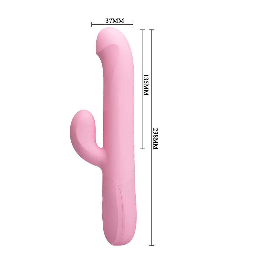 Party Up DEAN Wavy Rotation Vibe - Pink - Pink 23.8 cm Rotating Rabbit Vibrator