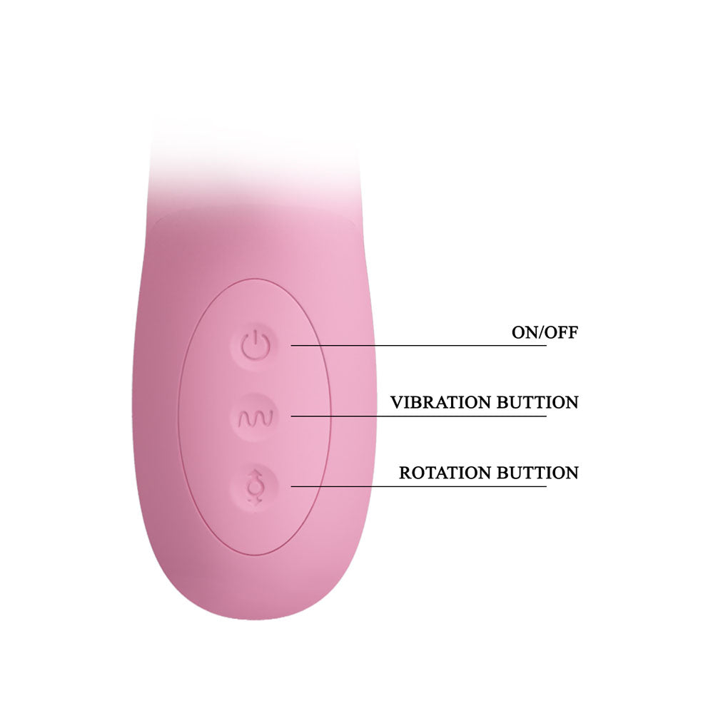 Party Up DEAN Wavy Rotation Vibe - Pink - Pink 23.8 cm USB Rechargeable Rotating Rabbit Vibrator — view 6
