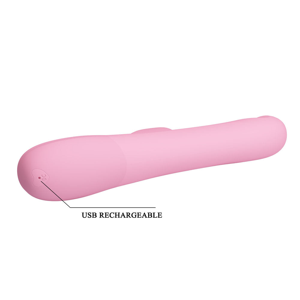Party Up DEAN Wavy Rotation Vibe - Pink - Pink 23.8 cm USB Rechargeable Rotating Rabbit Vibrator — view 7
