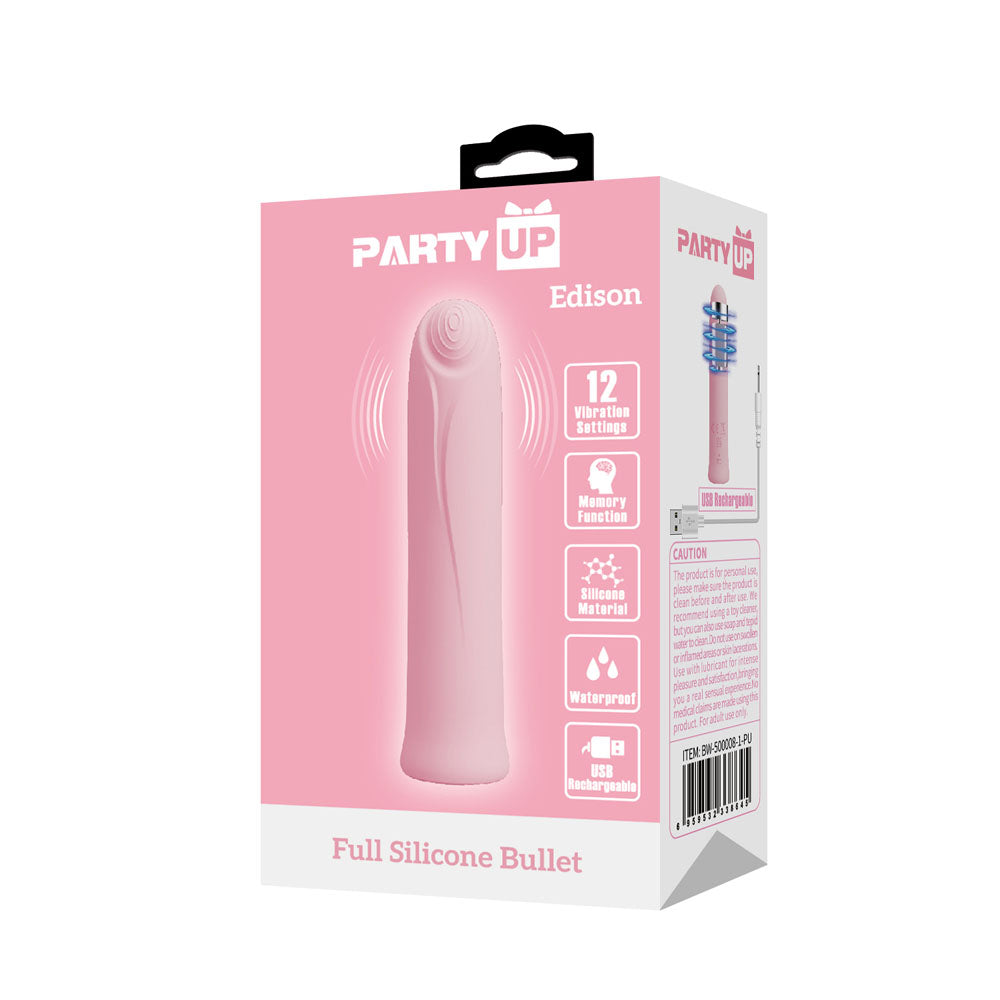 Party Up EDISON Bullet - Pink - Pink 10.3 cm USB Rechargeable Bullet — image 8