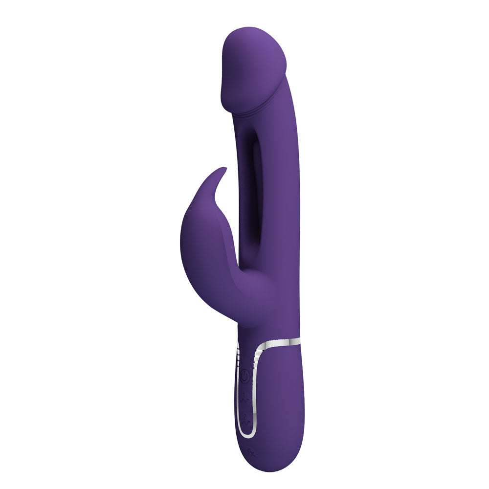 Party Up DAVID Swinging Vibe - Purple - Purple 23.2 cm Rabbit Vibrator with Flicking Arm