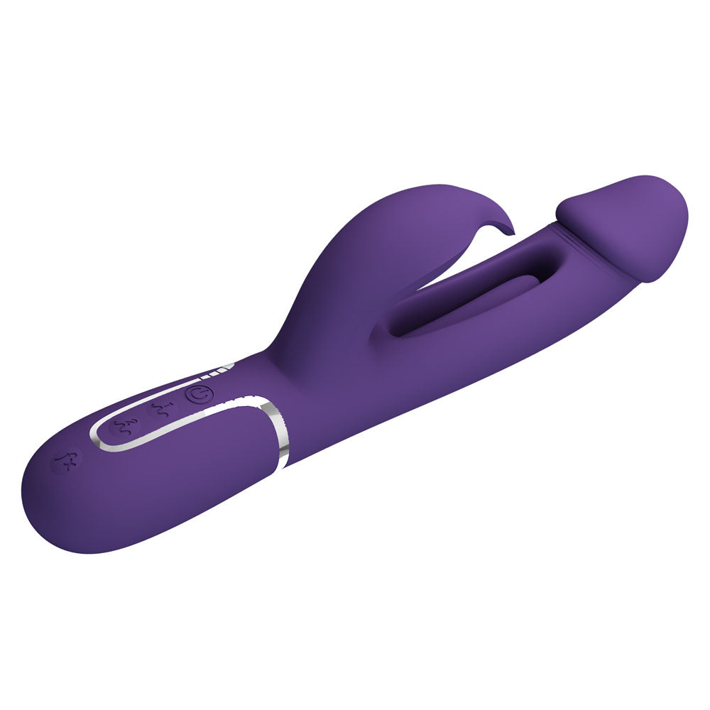 Party Up DAVID Swinging Vibe - Purple - Purple 23.2 cm Rabbit Vibrator with Flicking Arm