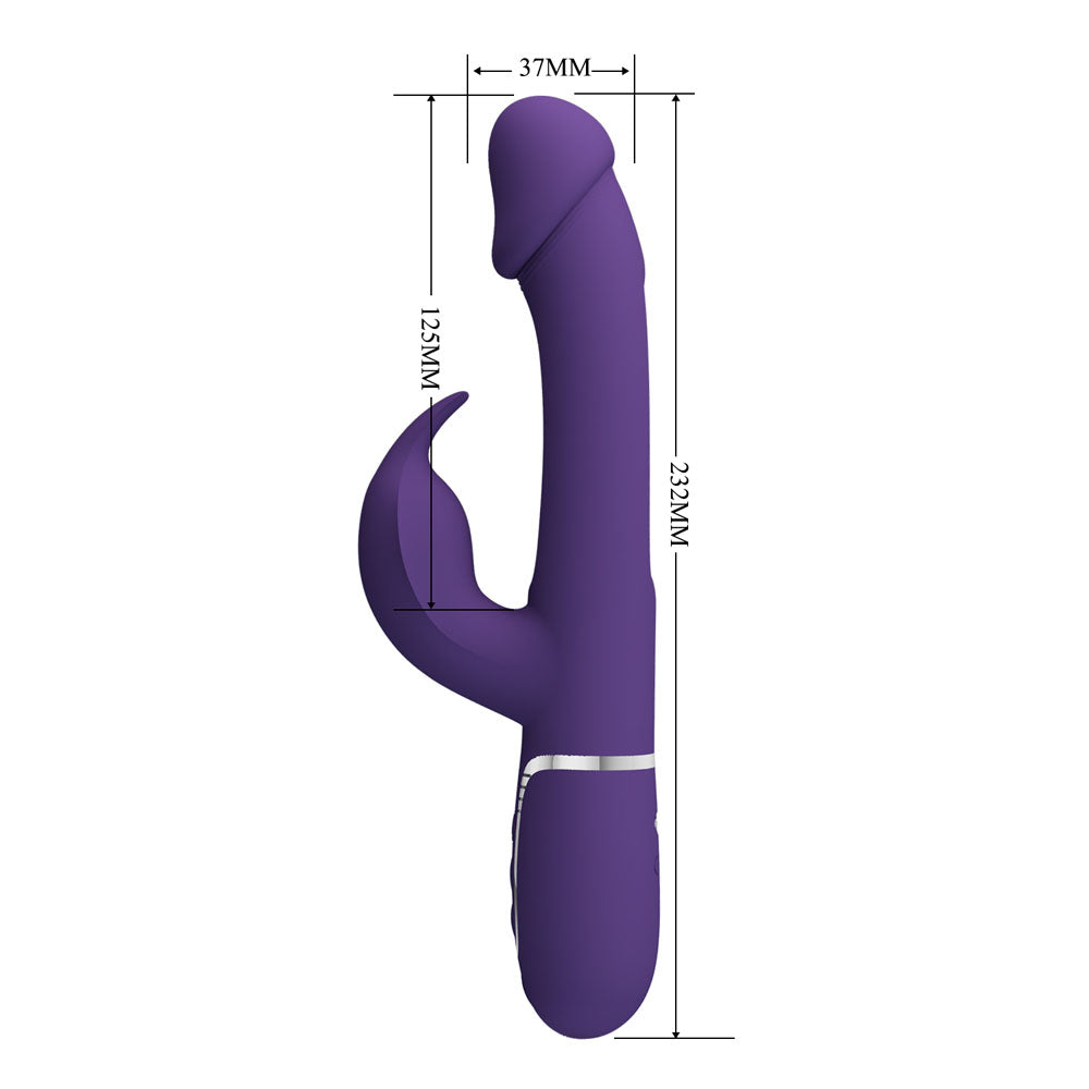 Party Up DAVID Swinging Vibe - Purple - Purple 23.2 cm USB Rechargeable Rabbit Vibrator with Flicking Arm — view 6