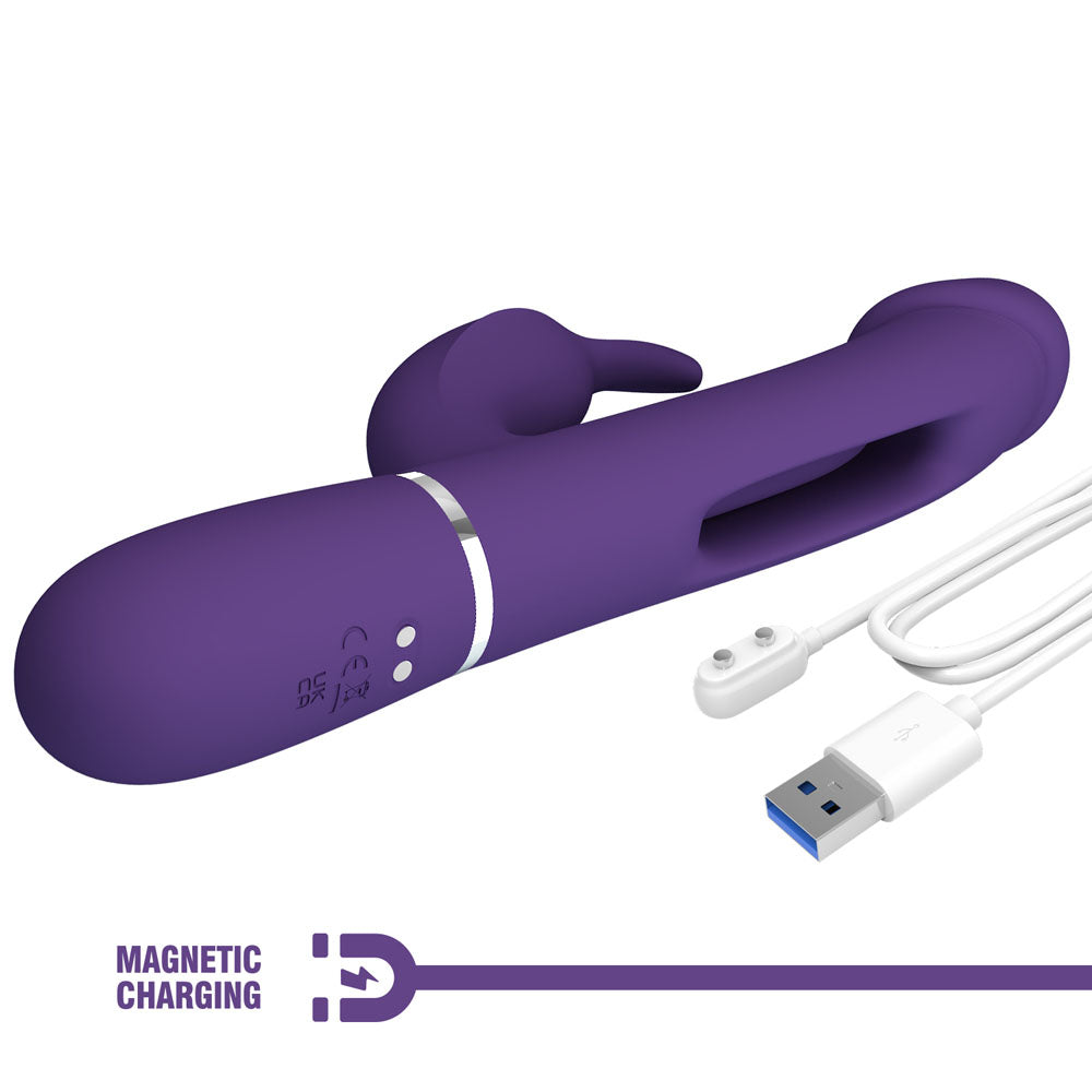 Party Up DAVID Swinging Vibe - Purple - Purple 23.2 cm USB Rechargeable Rabbit Vibrator with Flicking Arm — view 7