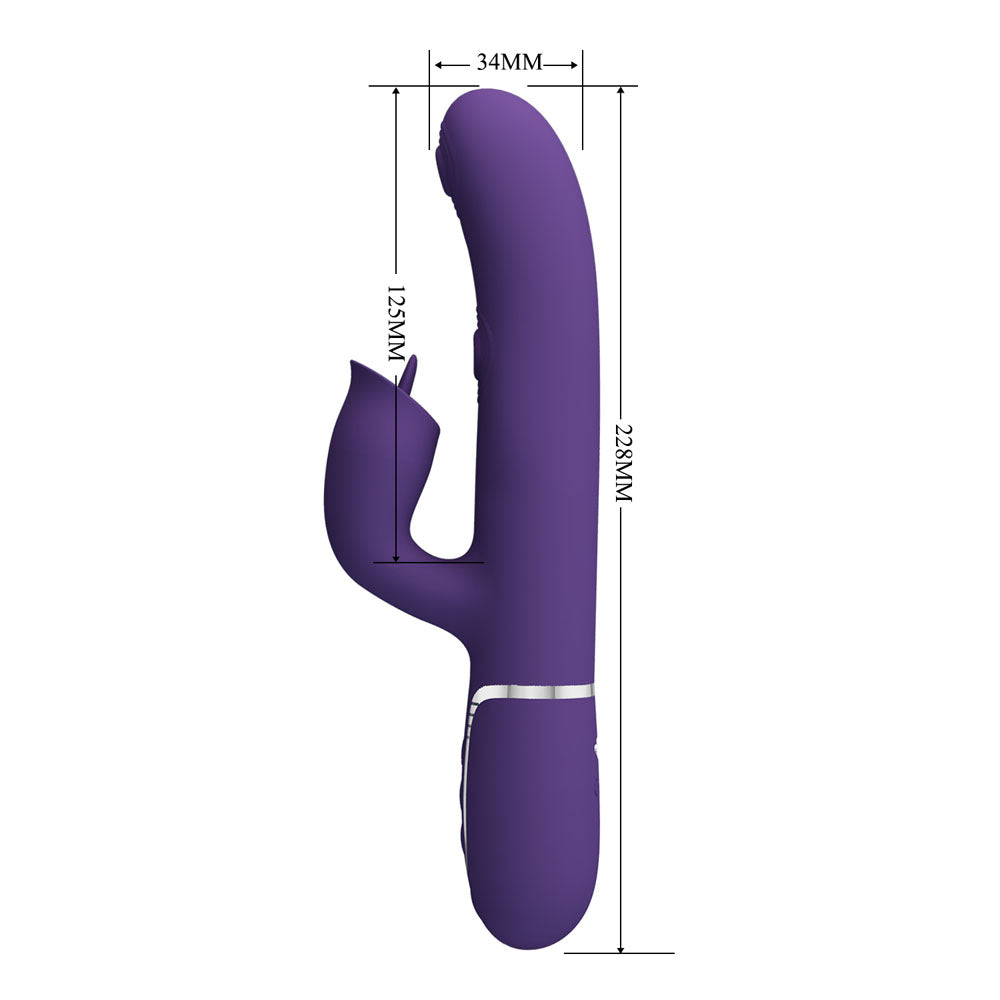 Party Up ALAN Dual Motor Vibrator - Purple - Purple 22.8 cm USB Rechargeable Vibrator with Licking Clit Stimulator a — view 6