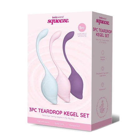 Bodywand Squeeze 3pc Teardrop Kegel Set - Weighted Kegel Set - 3 Piece Kit buy online Australia