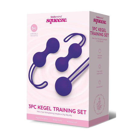 Bodywand Squeeze 3pc Kegel Training Set - Purple Weighted Kegel Ball Set - 3 Piece Kit buy online Australia