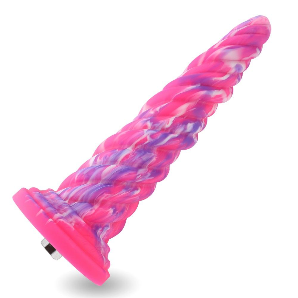 Hismith 10" Monster Series Vibrating Pink Swirl Awl Silicone