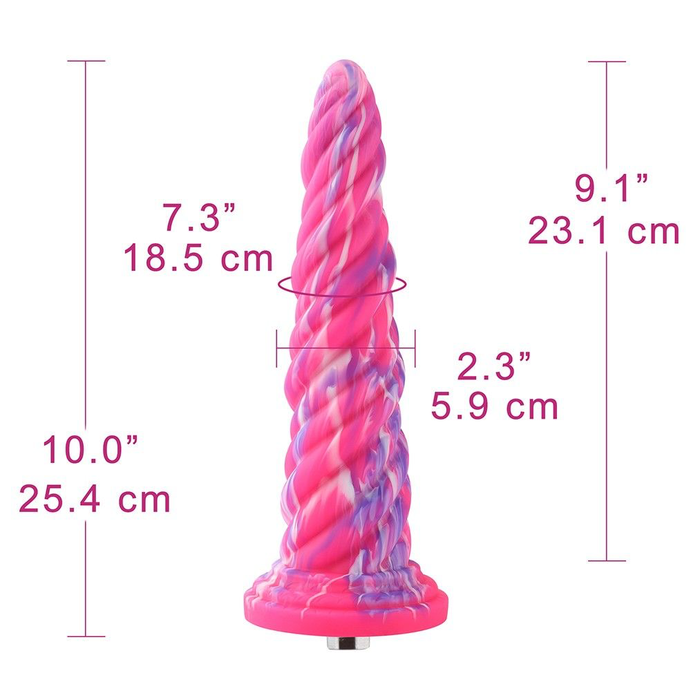 Hismith 10" Monster Series Vibrating Pink Swirl Awl Silicone
