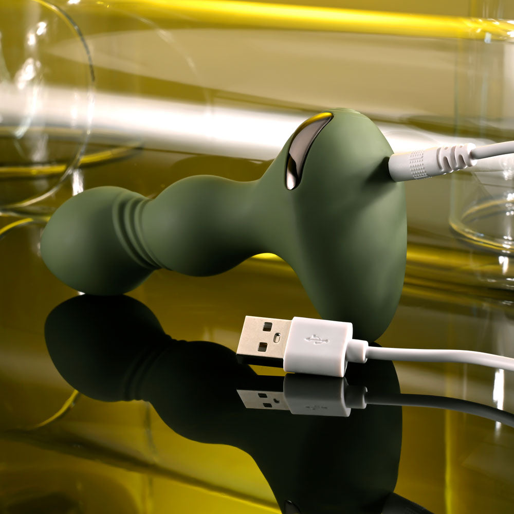Evolved LIEUTENANT - Green 12.2 cm USB Rechargeable Vibrating Butt Plug — image 9