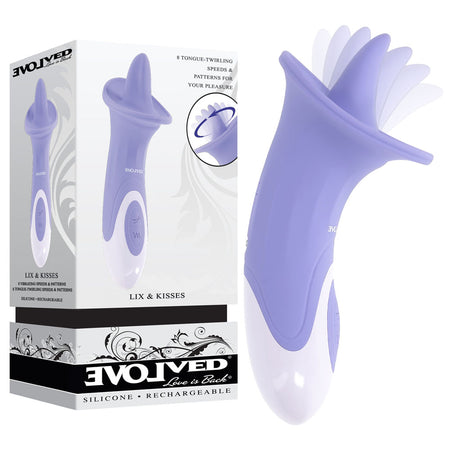 Evolved LIX & KISSES - Purple 18.7 cm Flicking Tongue Stimulator buy online Australia