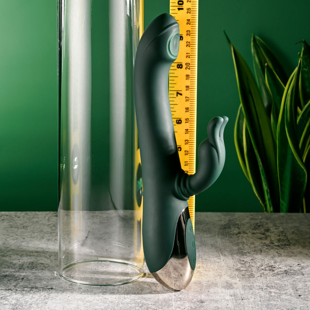 Evolved RABBIT TAP TAP - Green 25 cm USB Rechargeable Rabbit Vibrator with Tapping Tip — view 8