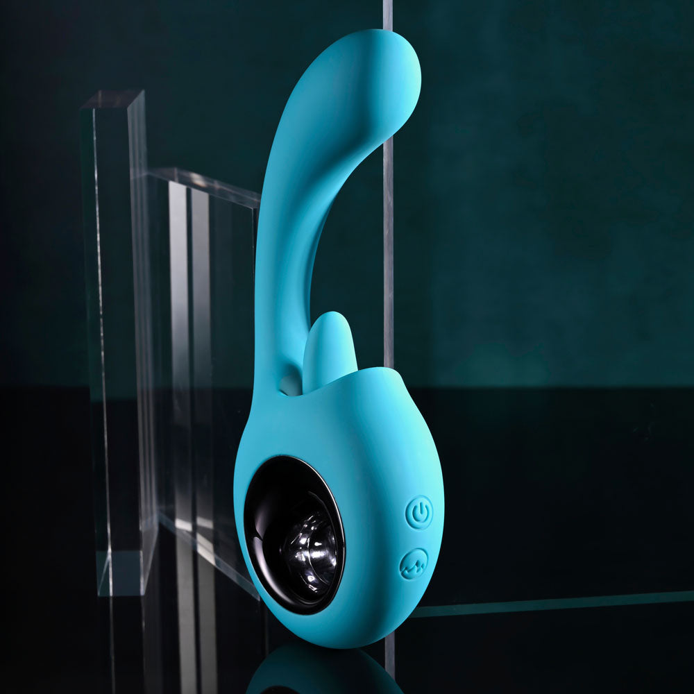 Evolved HOW MANY LICKS - Blue 17.8 cm Vibrator with Flicking Stimulator