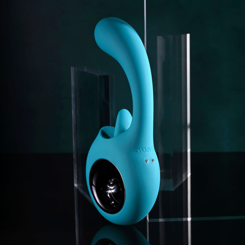 Evolved HOW MANY LICKS - Blue 17.8 cm Vibrator with Flicking Stimulator