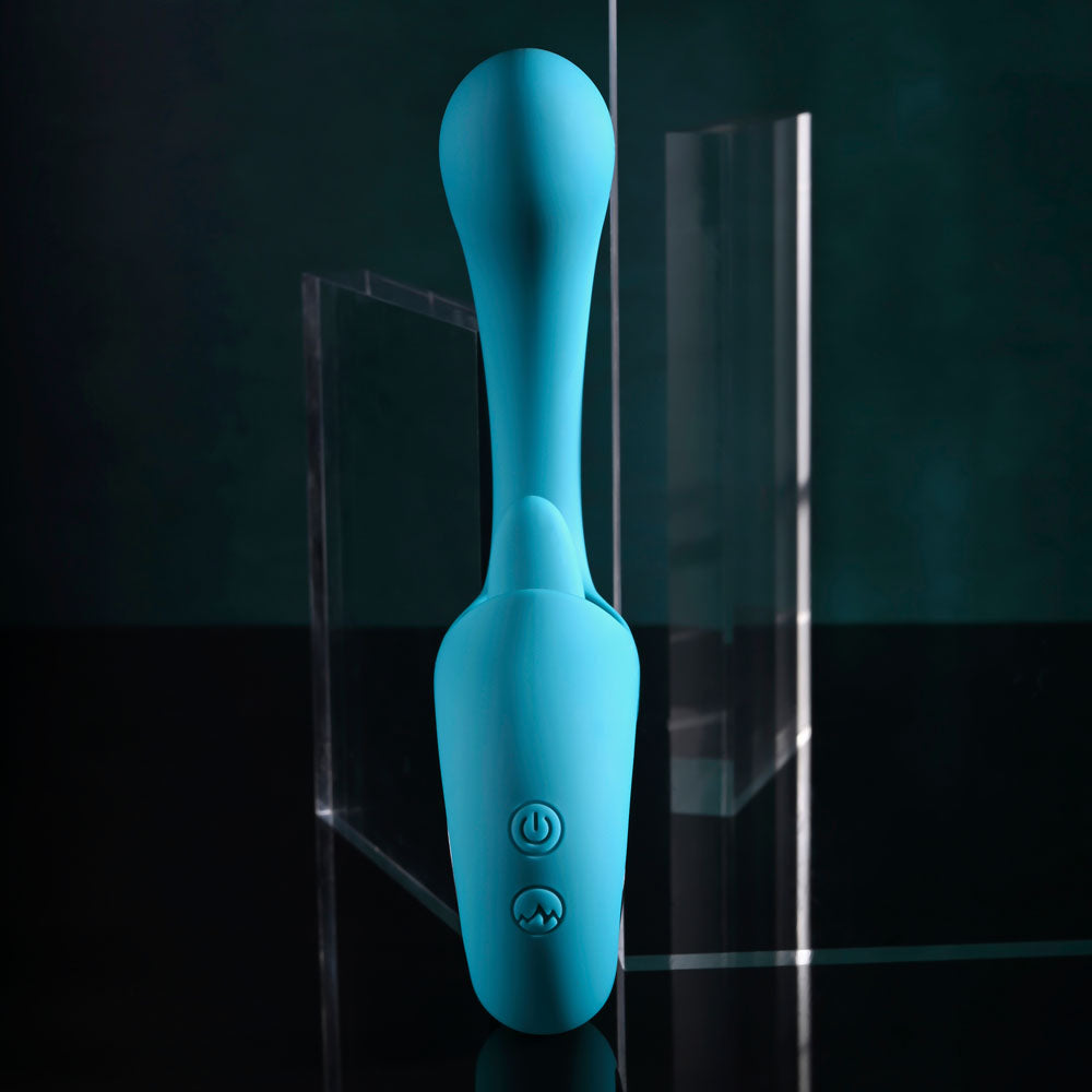 Evolved HOW MANY LICKS - Blue 17.8 cm Vibrator with Flicking Stimulator