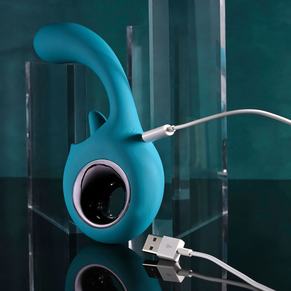 Evolved HOW MANY LICKS - Blue 17.8 cm USB Rechargeable Vibrator with Flicking Stimulator — view 6