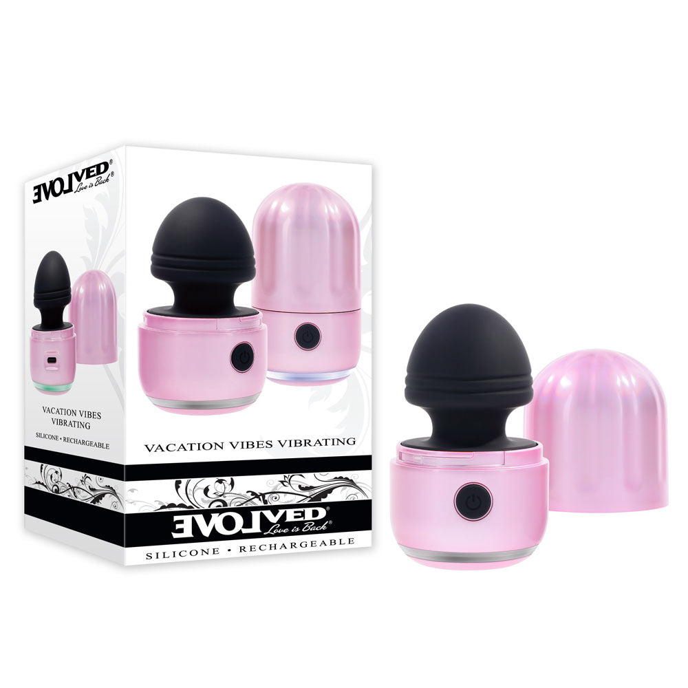 Evolved VACATION VIBES - VIBRATING - Pink/Black 8.5 cm Vibrating Stimulator buy online Australia