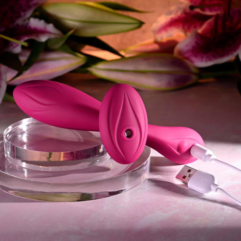 Evolved CHERRY POSE - Pink 16.1 cm USB Rechargeable Flexible & Posable Vibrator with Remote — view 8