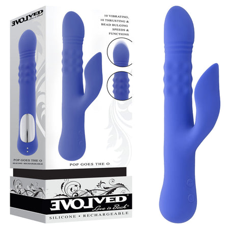 Evolved POP GOES THE O - Purple 24.7 cm Thrusting & Bulging Rabbit Vibrator buy online Australia