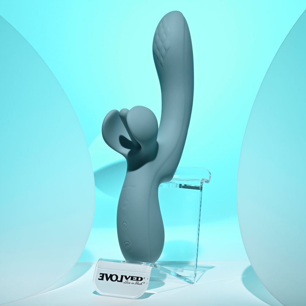 Evolved TAKE YOUR FLICK - Grey 24.1 cm Vibrator with Flicking Clitoral Stimulator