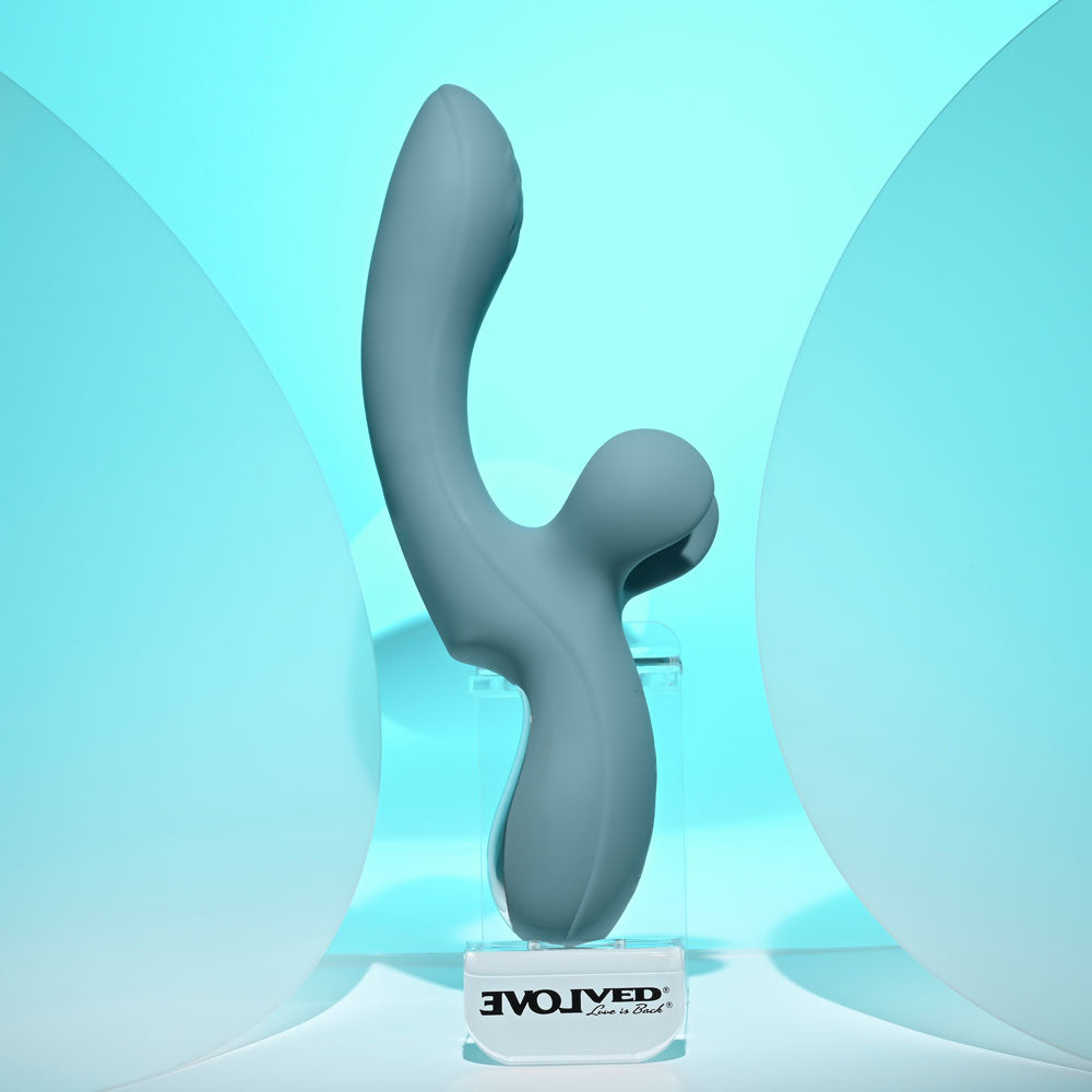 Evolved TAKE YOUR FLICK - Grey 24.1 cm USB Rechargeable Vibrator with Flicking Clitoral Stimulator — view 6