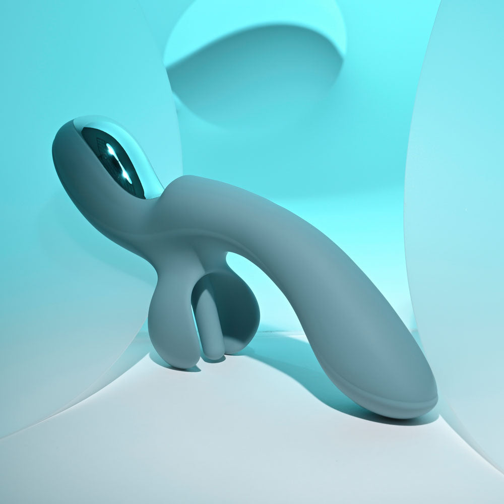 Evolved TAKE YOUR FLICK - Grey 24.1 cm USB Rechargeable Vibrator with Flicking Clitoral Stimulator — view 7