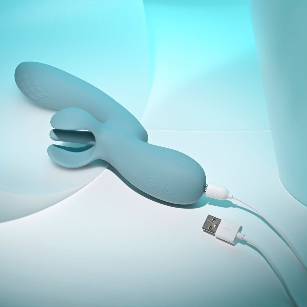 Evolved TAKE YOUR FLICK - Grey 24.1 cm USB Rechargeable Vibrator with Flicking Clitoral Stimulator — view 9